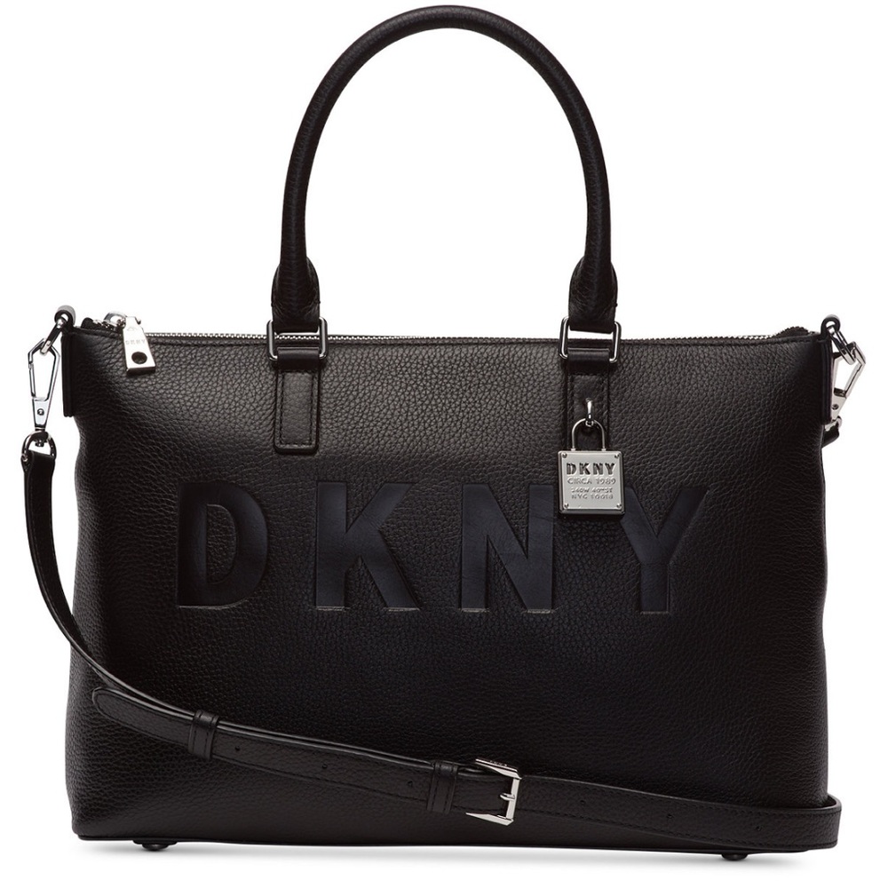 Dkny Commuter Leather Top Zip Satchel Gem